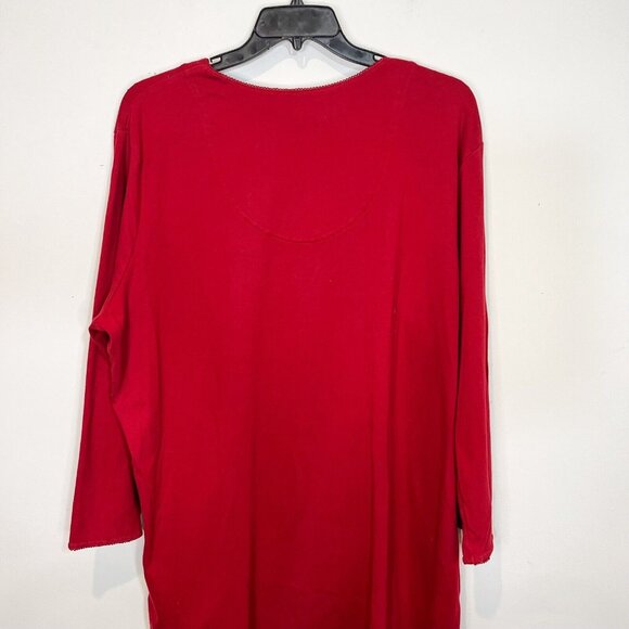 Erika Taylor Woman Intimates Top 2X Holiday Print Sleepwear Long Sleeve Popover - Picture 6 of 9